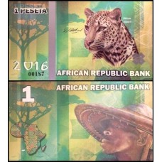 African Republic Bank 1 Peseta 2017 Fe Leopardo Fantasia 
