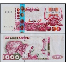 Algeria Argélia P-142b.2 Fe 1.000 Dinars 1998