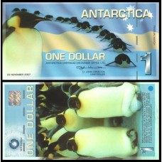 Antarctica 1 Dollar Novembro 2007 Fe Polímero Fantasia