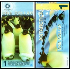 Antarctica 1 Dollar 2011 Fe Pinguim Imperador Polímero Fantasia