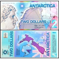 Antarctica 2 Dollars 2007 Fe Polímero Fantasia