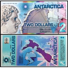 Antarctica 2 Dollars 2008 Fe Polímero Fantasia