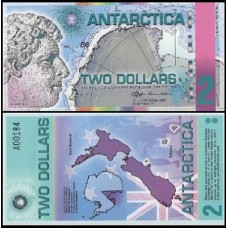Antarctica 2 Dollars 2014 Fe Polímero Fantasia