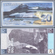 Antarctica 20 Dollars 2001 Fe Spécimen Fantasia