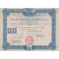 Apólice México Cia. de Fomento Minero S. A. Serie A 1910
