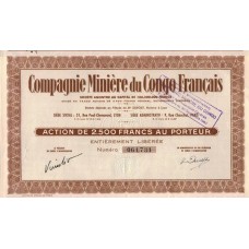 Apólice Congo French Compagnie Miniere Congo Français 1960