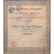 Apólice Spain Espanha Societe Miniere D'Almagrera 1902 to 1908