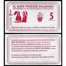 Argentina 5 Creditos Trueque Solidario Sob