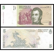 Argentina P-353b Fe 5 Pesos ND ( 2011 ) Série I