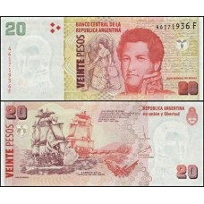 Argentina P-355b.2 Fe 20 Pesos ND (2015) Série F