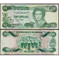 Bahamas P-43b Sob 1 Dollar L.1974 (1984) Rainha - 2