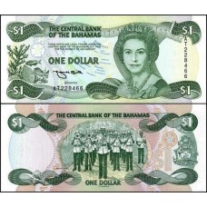 Bahamas P-51 S/Fe 1 Dollar L.1974 (1992) Rainha