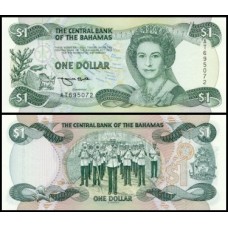 Bahamas P-51 Fe 1 Dollar L.1974 (1992) Rainha