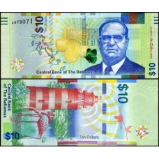 Bahamas P-79a Fe 10 Dollars 2016 Sir Stafford Sands