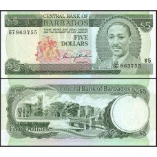 Barbados P-32a Fe 5 Dollars ND (1975)