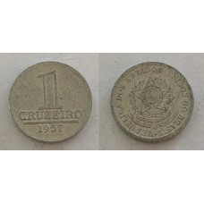 Brasil 1 Cruzeiro 1957 V-274 Alumínio (608)