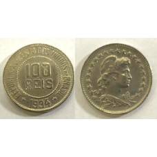 Brasil 100 Réis 1934 V-088 Cu-ni S/Fe (389)