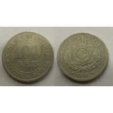 Brasil 100 Réis 1871 V-002 Níquel Mbc (354)