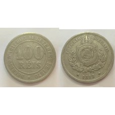 Brasil 100 Réis 1883 V-013 Níquel Mbc (109)