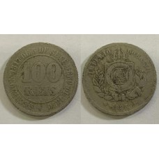 Brasil 100 Réis 1883 V-013 Níquel Bc (362)