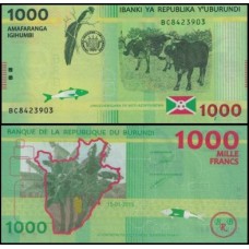 Burundi P-51a Fe 1.000 Francs 2015 Híbrida