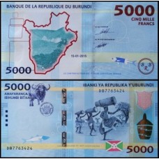 Burundi P-53a Fe 5.000 Francs 2015