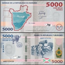 Burundi P-53c Fe 5.000 Francs 2022