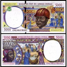 C A S Chad Chade P-604Pe Fe 5.000 Francs 1999
