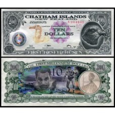 Chatham Islands 10 Dollars 2001 Fe Comemorativa Híbrida Fantasia 