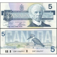 Canadá P-95a.1 Fe 5 Dollars 1986 Sir Henri Laurier