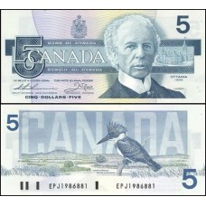 Canadá P-95b Fe 5 Dollars 1987 Sir Henri Laurier