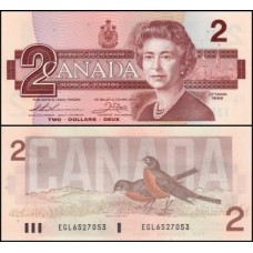 Canadá p-94b.2 Fe 2 Dollars 1987 Rainha