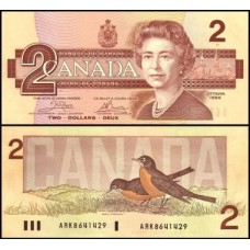 Canadá P-94a Fe 2 Dollars 1986 Rainha