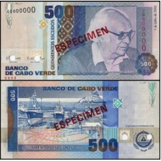 Cape Verde Cabo Verde P-64bs Fe 500 Escudos 2002 Spécimen