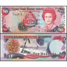 Cayman Islands Ilhas Caimã P-35a Fe 10 Dollars 2005 Rainha