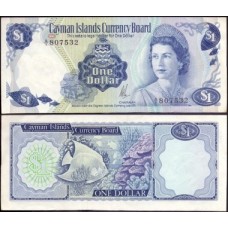 Cayman Islands Ilhas Caimã P-1a Sob 1 Dollar 1972 A1 Rainha