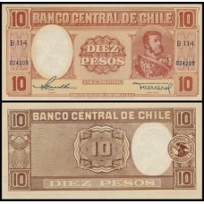 Chile P-111a.4 Fe 10 Pesos = 1 Condor ND (1947-58)