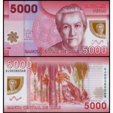 Chile P-163c Fe 5.000 Pesos 2012 Gabriela Mistral Polímero