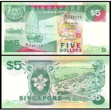 Singapore Cingapura P-35 Fe 5 Dollars ND (1997)