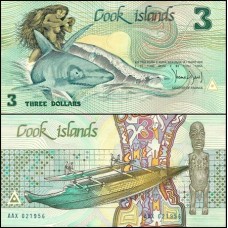 Cook Islands Ilhas Cook P-3a Fe 3 Dollars 1987