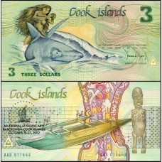 Cook Islands Ilhas Cook P-6 Fe 3 Dollars Oct.1992 Comemorativa