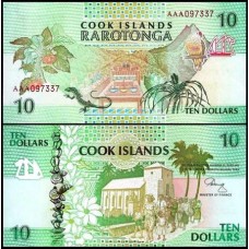Cook Islands Ilhas Cook P-8a Fe 10 Dollars Nd (1992)