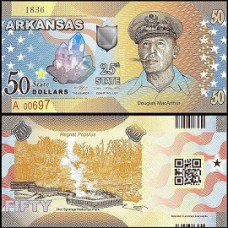 Usa Estados Unidos 50 Dollars 25st State Arkansas Polímero Fantasia