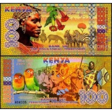 Equatorial Territories Kenya 100 Francs 2015 Fe Polímero Fantasia