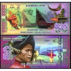 Equatorial Territories Sumatra 50 Francs 2015 Fe Polímero Fantasia