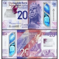 Scotland Escócia P-229R Fe 20 Pounds 2019 Clydesdale Bank Polímero