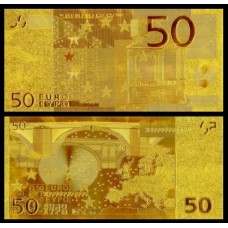 European Union CE-4 Fe 50 Euros Folheada a Ouro 24k Fantasia 