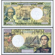 French Pacific Territories Polinésia P-3h Fe 5.000 Francs ND (2003)