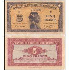 F W A French West Africa P-28a.1 Fe 5 Francs 1942