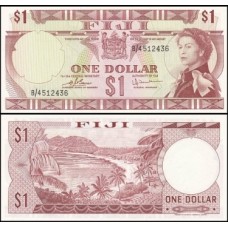 Fiji Ilhas Fiji P-71b Fe 1 Dollar ND (1974) Rainha